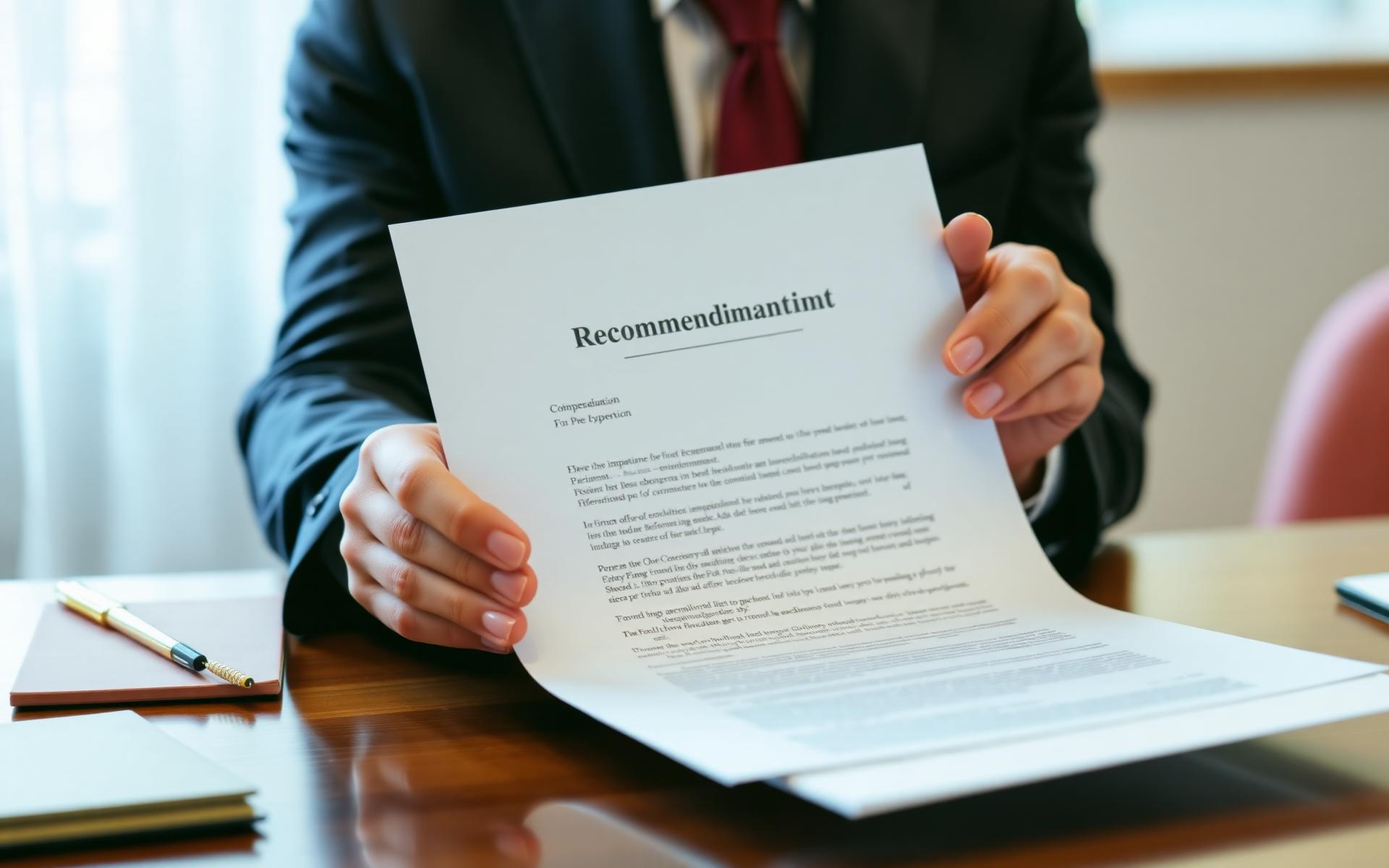 Signed letter on desk